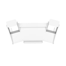 PRO LINE S Desk all White With Pullout & Speaker Shelves Bundle - top