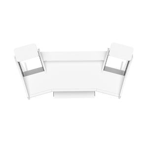 PRO LINE S Desk all White With Pullout & Speaker Shelves Bundle - top