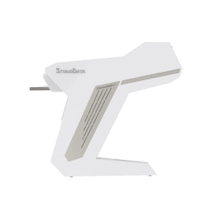 Commander V2 Desk with Keyboard pullout option All White - side