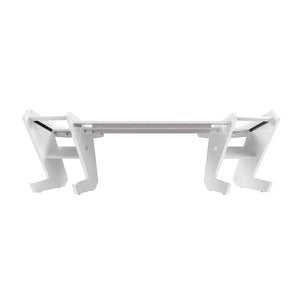 PRO LINE SL Desk All White and Pull out keyboard tray Bundle - back